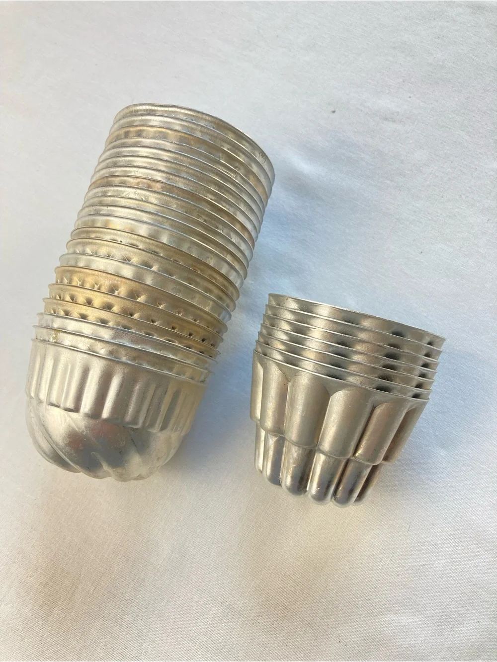 Vintage Aluminum Mini Bundt & Fluted Molds Baking Shells - Set of 28